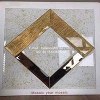 Miroir en verre biseauté brillant, mosaïque Art Déco, carrelage mural décoratif 12x12