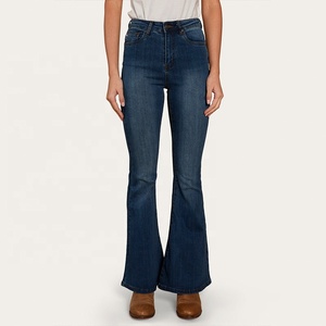 Jeans Western pour femmes, denim, taille haute, jambe évasée, design à 5 poches, coupe slim, coupe ajustée aux hanches et au niveau des fesses, jeans de cow-girl taille haute, jeans <span class=keywords><strong>Bowie</strong></span> évasés - Product Image 3