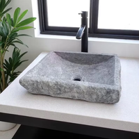 Vasque de comptoir rectangulaire en travertin à trou unique, style moderne, 9L, en pierre naturelle, écologique, garantie 5 ans