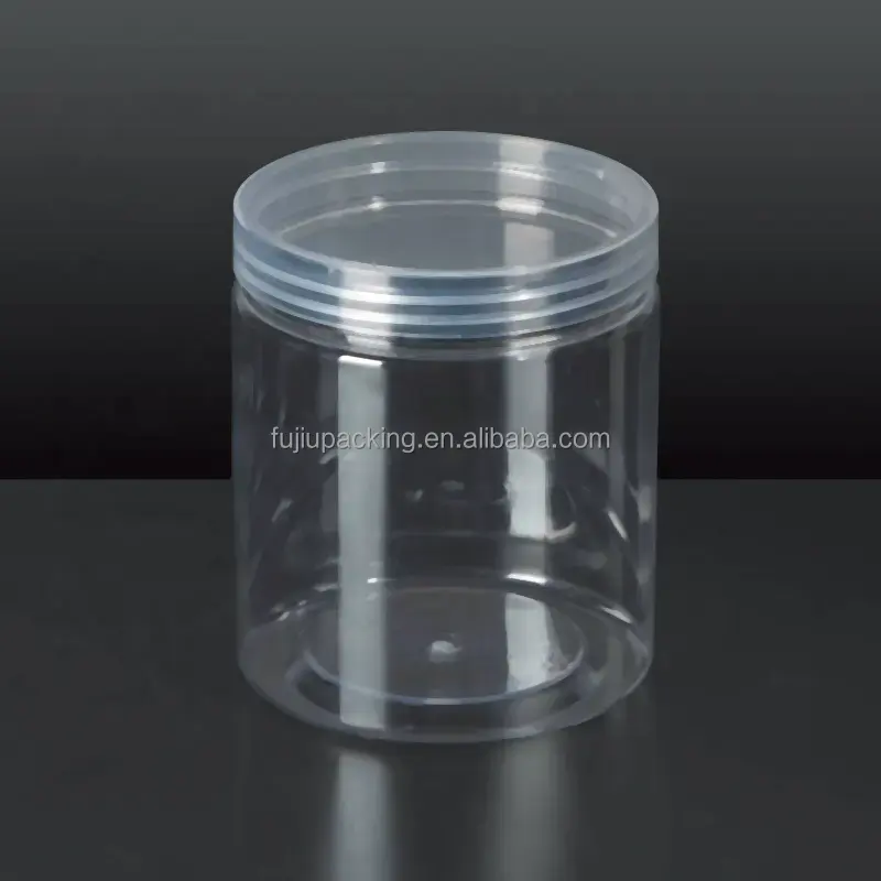 luxury wholesale food grade 100g 120g 150g 200g 250g 300g 400g 500g amber clear PET plastic jar with aluminum plastic screw cap