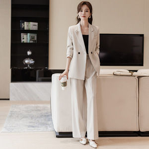 Women's Oversized Blazer Suit Set Polyester Three Quarter Sleeve Spring Anti-Wrinkle Office Lady Style - Product Image 4
