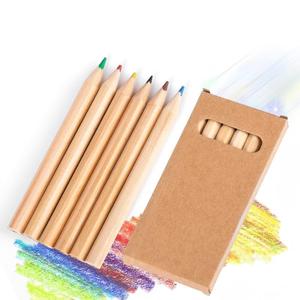Ensemble de crayons de couleur miniatures pour enfants, 6 crayons de couleur courts en bois avec emballage en papier kraft pour l'art des enfants - Product Image 6