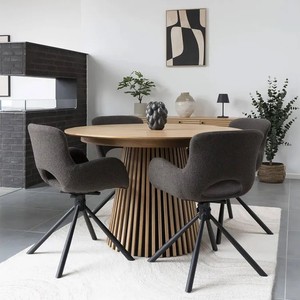 Bộ bàn ăn gỗ tròn có thể kéo dài, <span class=keywords><strong>6</strong></span>-12 chỗ ngồi, dành cho nhà hàng, nhà bếp, phòng ăn sang trọng - Product Image 5