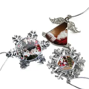 2023 Personalised Custom Sublimation Blank Metal Hanging Christmas Ornaments Tree Ornament Snowflake