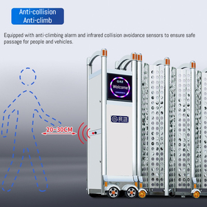 Porte automatique industrielle rétractable en acier inoxydable pour usine/école/hôpital, contrôle sans fil, évitement des collisions - Product Image 3