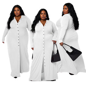 ชุดเดรสยาวสำหรับผู้หญิง ฤดูใบไม้ผลิ/ฤดูร้อน ทรงตรง เอวธรรมชาติ แขนยาว พิมพ์ลายดิจิทัล ไซส์ใหญ่ สวมใส่สบาย ระบายอากาศได้ดี ผลิตจากโพลีเอสเตอร์ 100% - Product Image 3