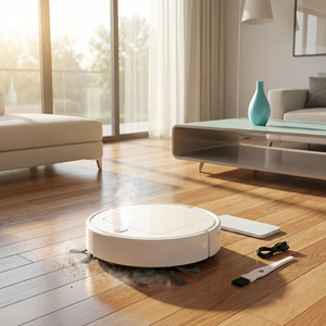 เครื่องดูดฝุ่นหุ่นยนต์อัจฉริยะอัตโนมัติแบบชาร์จไฟได้ เครื่องทำความสะอาดในครัวเรือน เครื่องใช้ไฟฟ้าขนาดเล็กในบ้าน - Product Image 1