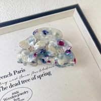 Pince à cheveux coréenne personnalisable en acétate, ornée de fleurs en strass, élégante, lumineuse, écologique, mignonne, faite à la main, pour queue de cheval