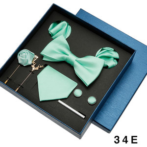 Corbatas para hombre, corbatas para traje de negocios, pañuelos para hombre, corbata de moda, broches de lazo, gemelos y Clip de corbata, conjunto de caja de regalo de boda - Product Image 3
