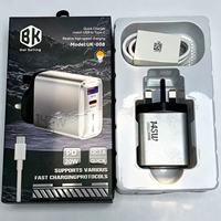 Cargador USB Tipo C con Enchufe UK de 145W para Carga Rápida de Celulares, con Cable USB-C, Adaptador de Corriente USB-C de Carga Rápida de 145W