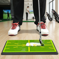 Tapis d'entraînement de golf avec détection d'impact et base en caoutchouc, antidérapant, 27x42,8 cm, 1050g, pour l'analyse du swing et la rétroaction sur la trajectoire du balle