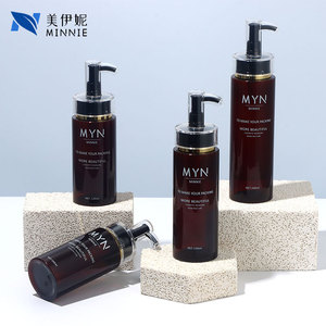 Botella cilíndrica transparente Minnie con bomba de 150ml 200ml 120ml 100ml para loción para el cuidado de la piel, gel de baño, envase cosmético - Product Image 2