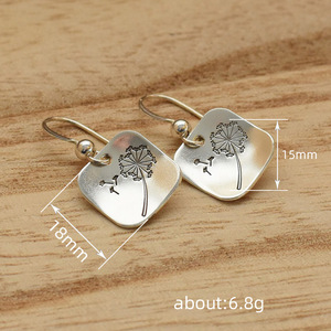 Orecchini Pendenti Vintage a Forma di Soffione per Donne, Gioielli Unici e alla Moda - Product Image 5