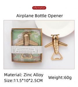 Ouvre-bouteille en métal en forme d'avion créatif, personnalisé, vente en gros, pour mariage, anniversaire, fête - Product Image 4