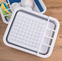 Boîte de rangement pliable en plastique pour vaisselle, séchoir à vaisselle de cuisine, égouttoir à vaisselle portable en plastique