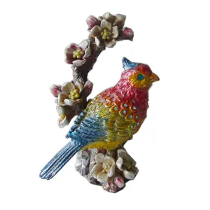 复古蓝色红色珠宝金属锌合金支鸟雕像珠宝饰品盒