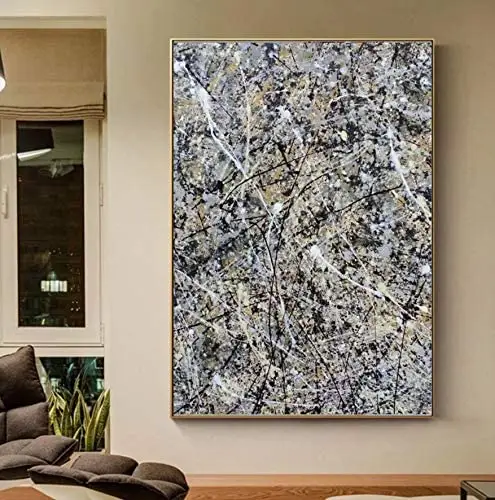Large Modern Art Antique Abstract Pollock Famous Handmade Oil Painting Reproduction on Canvas for Home Wall Decor