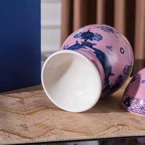 Egg-Shaped Ceramic <b>Jar</b> Elegant Floral Pattern Microwave Safe <b>Large</b> Capacity Eco-Friendly Food Storage Container Kitchen - Product Image 6