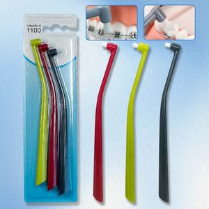 Brosse orthodontique à touffe unique <span class=keywords><strong>Detex</strong></span> 0.1mm Support ultra doux OEM 3 pièces/paquet brosse à dents orthodontique - Product Image 1