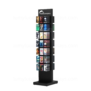 Exhibidor de Metal Perforado para Tienda de Vídeos con Ganchos para Exhibición de DVD y CD, Soporte de Pared y de Piso para Colgar Productos - Product Image 6
