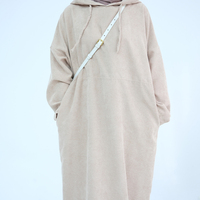 Abaya fermée en velours côtelé avec cordon coulissant Vêtements décontractés d'hiver pour femme musulmane Prière Vêtements Kaftan Kebaya Turquie Robes grande taille