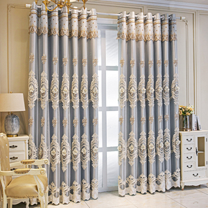 Tenda Oscurante di Lusso a <span class=keywords><strong>Doppio</strong></span> Strato in Stile Europeo per la Casa, Tulle Ricamato 4D Abbinato a Tende in Tessuto Goffrato per Soggiorno - Product Image 2