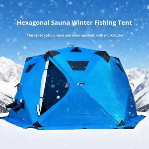 <span class=keywords><strong>Pop</strong></span> <span class=keywords><strong>up</strong></span> tùy chỉnh ngoài trời ba lớp hình lục giác tắm hơi Lều di động vuông đi bộ đường dài cắm trại Ice Cube mùa đông câu cá lều - Product Image 2