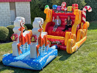 Canapé gonflable extérieur de qualité commerciale pour Noël Canapé gonflable pour traîneau du Père Noël Maison de rebond Canapé géant Chaise photo pour enfants