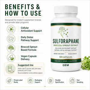 Capsules d'extrait de pousses de brocoli à base de sulforaphane – Antioxydant cellulaire pour la santé – Formule pour compléments alimentaires, étiquetage et emballage OEM - Product Image 4