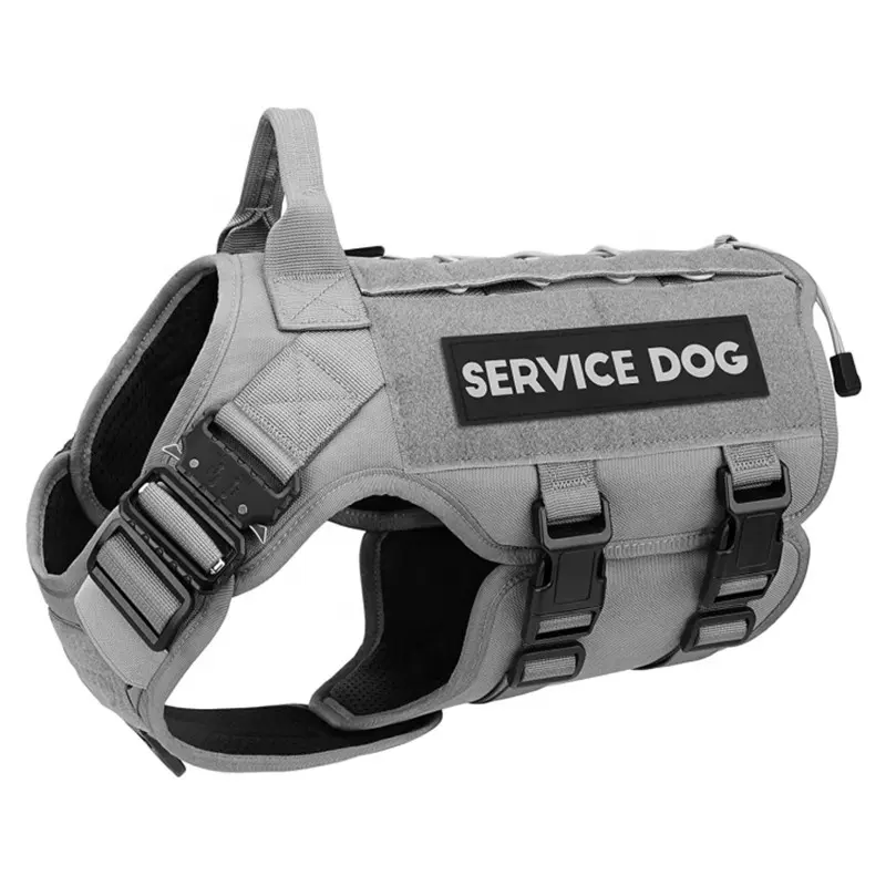 Tactical Dog Harness - No Pull Dog Harness Heavy Duty Dog Vest Para Serviço Ajustável Pet Vest Com Alça