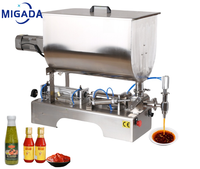 Machine de remplissage semi-automatique pour ketchup, pâte, beurre de cacahuète, distributeur de liquides visqueux de 80 L, machine de remplissage pneumatique à piston doseur