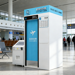 지파이 2026 항공기 기내 오버헤드 컴파트먼트용 기내 사진 촬영 부스 맞춤형 로고 결제 방법 한국 B2B 사진 부스 - Product Image 1