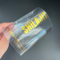 Étiquettes transparentes imprimées personnalisées Autocollants transparents d'estampage à chaud Emballage de boisson