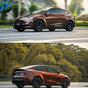 Fábrica al por mayor HD brillante líquido metálico marrón PET TPU envoltura de <span class=keywords><strong>coche</strong></span> <span class=keywords><strong>vinilo</strong></span> polimérico un rollo completo 1.52X1 8M/5X60FT pegatinas de <span class=keywords><strong>coche</strong></span> - Product Image 6