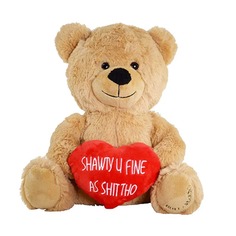 2024 Personalizado Urso de pelúcia Teddy Bear Presentes do Dia Dos Namorados/Ursos de pelúcia com Carta Vermelha na Mão/Ursos Valentim Plush