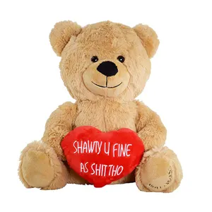 2024 özel ayı peluş oyuncak ayı sevgililer günü hediyeleri/peluş ayılar kırmızı mektup ile el/peluş sevgililer ayılar