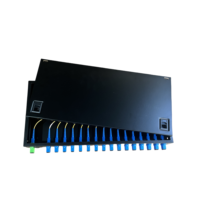 1x16 1U pemisah PLC Rackmount 19 inci 1U pemisah serat SC/UPC Coupler serat optik WiFi LC Panel Patch 19 peralatan serat optik