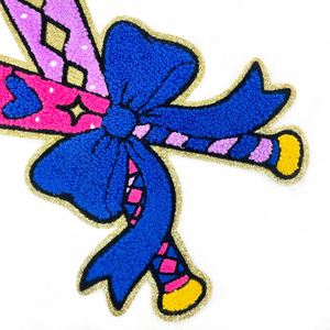 New Hot Iron on Embroidered Large Size Chenille Bow Tie <b>Baseball</b> <b>Bat</b> Patch for T-shirt Hoodies Hat Bag Decoration - Product Image 6
