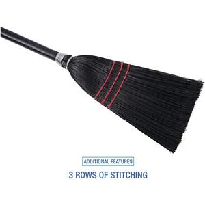 Boardwalk BWK951BP Natural/Negro 37-38 pulgadas. Escoba para Vestíbulo con Cerdas de Poliéster y Cabezal de Césped/PET, Paquete de 1 Docena - Product Image 1