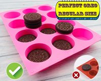Molde de Silicona Ecológico Antiadherente de 12 Cavidades para Caramelos Cilíndricos, Chocolate, Galletas, Muffins, Pasteles, Brownies, Jabones, Cocina y Hogar