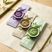 Sacs en aluminium Mylar imprimés sur mesure avec logo, pochette à fermeture arrière pour thé matcha, sachet individuel pour poudre