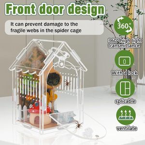 Caja de Cría Magnética Plegable Ecológica de Acrílico de Alta Transparencia Reutilizable y Duradera de Forma Rectangular para Cangrejos Ermitaños, <span class=keywords><strong>Mantis</strong></span> y Ciervos - Product Image 3