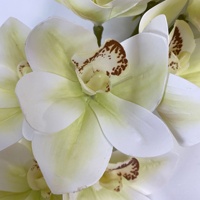 10 Têtes de fleurs d'orchidées Cymbidium artificielles imprimées en 3D, effet toucher réel, blanc et rose, pour Pâques, Noël, la Saint-Valentin, la Fête des Mères, Nouveauté