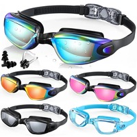 Lunettes de natation professionnelles étanches, anti-buée, protection UV 100%, sans fuites, en silicone et plastique, pour adultes hommes
