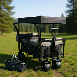 Chariot de camping pliable NapFox avec auvent, roues tout-terrain, pliable pour les courses et l'extérieur - Product Image 2