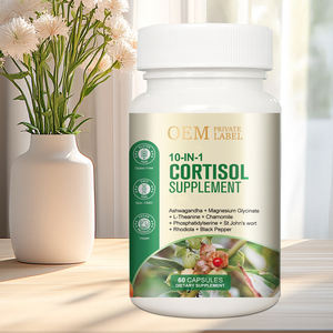 Vente en gros de supplément de cortisol 10 en 1 de haute qualité soulagement du stress soutien de l'humeur complément alimentaire 60 capsules - Product Image 6