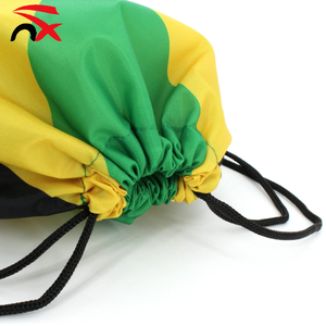 Sac de sport promotionnel avec drapeau, 34*42cm, en Oxford 210D, portable, imperméable, sac de <span class=keywords><strong>voyage</strong></span> à cordon avec drapeau jamaïcain - Product Image 4