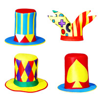 Chapeau de clochard coloré à motifs de cartes à jouer pour enfants et adultes, chapeau de fête amusant, chapeau de clown de carnaval, casquette de célébration de festival