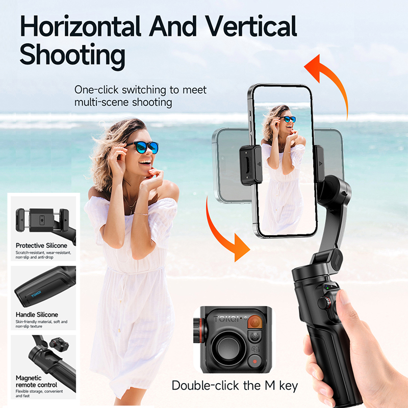 CYKE M05 3-Axis AI Tracking Gimbal – 65cm Telescopic Selfie Stick with Remote Control - View 2