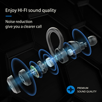 Kinlan earbud TWS nirkabel Mini, earphone Gaming tahan air dengan indikator baterai LED untuk Olahraga